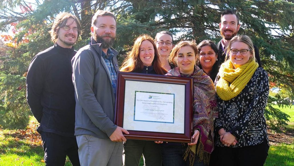 CVC's Education Program receiving the Award of Excellence in environmental education from the Canadian Network for Environmental Education and Communication