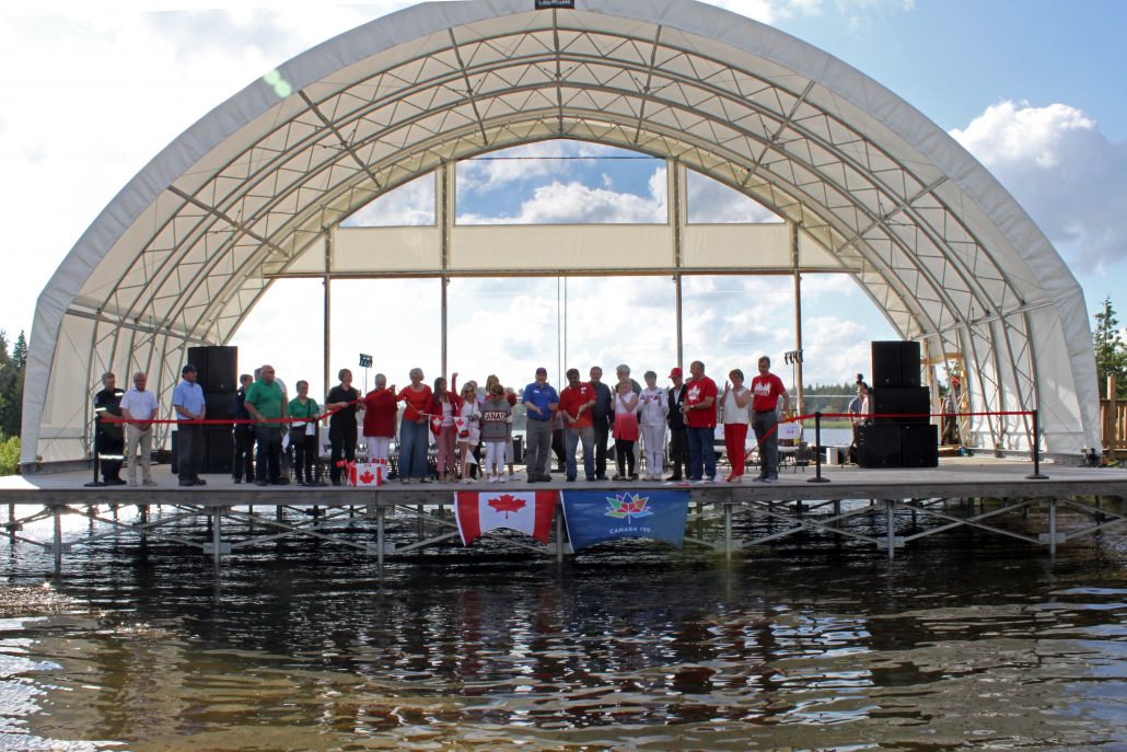 New canopy-covered stage at Island Lake Conservation Area