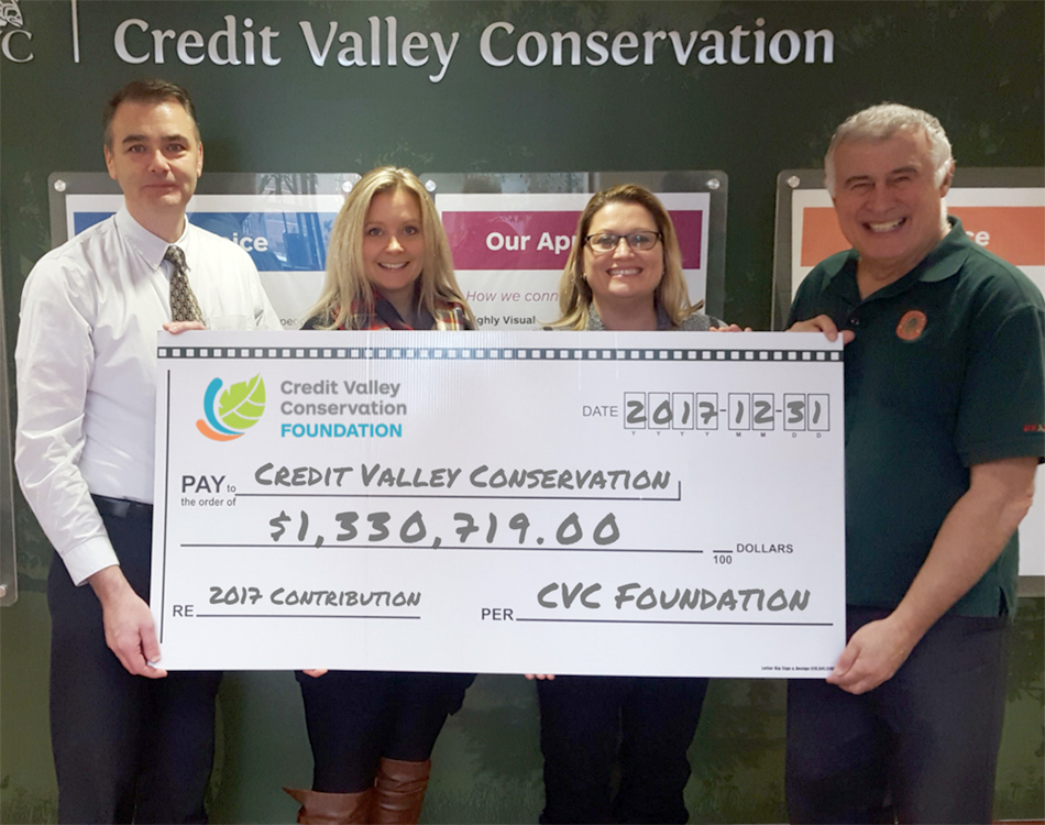 Cheque transfer Credit Valley Conservation Foundation to Credit Valley Conservation