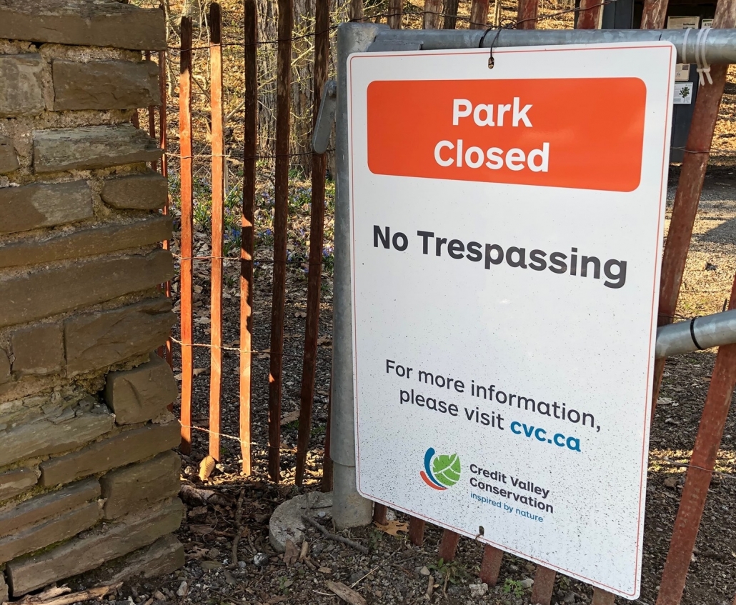 Parks Closed Sign